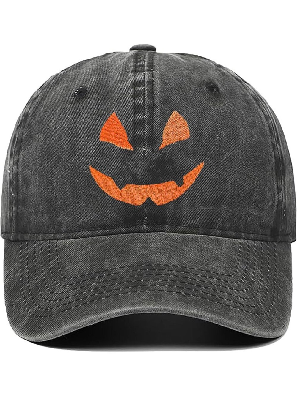 Unisex Halloween-3 orange Baseball Cap Vintage Pumpkin Adjustable Denim Dad Hat